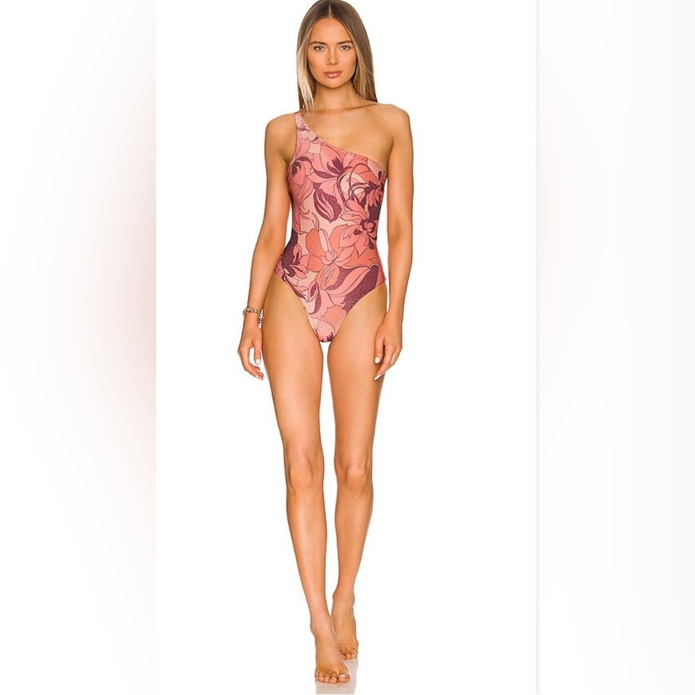 BOAMAR Olivia One Piece Swimsuit Arabesque Flowers Revolve Shimmer S